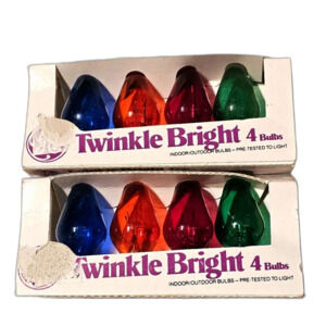 General Electric Twinkle Bright C7 Christmas Indoor Outdoor Bulbs Lot of 2